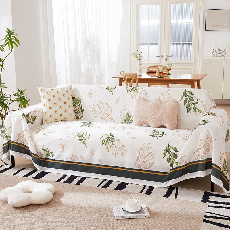 Летний противоскользящий чехол для дивана из ледяного шелка маленькое свежее