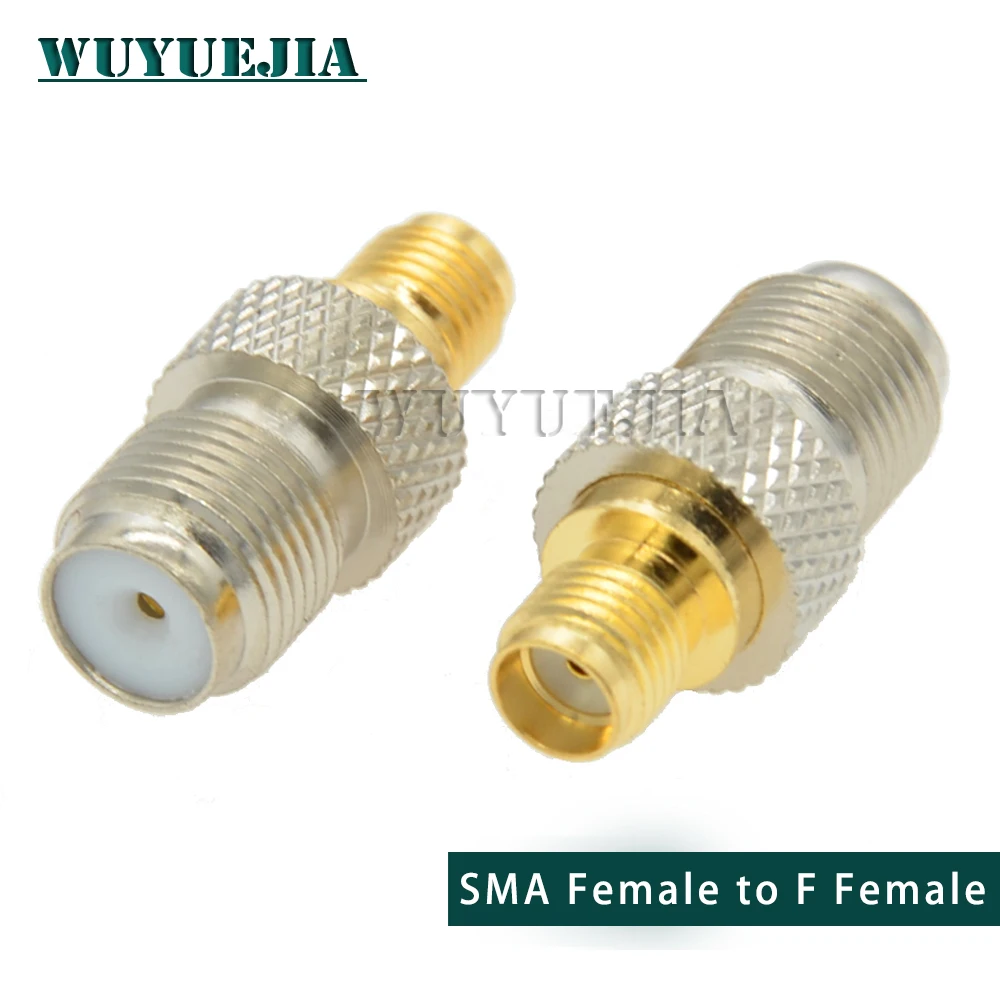 SMA Type Male To F TV Female Straight Connector RPSMA To F Quick Plug Adapter Coax Connector Brass Gold Plated High Quality images - 6