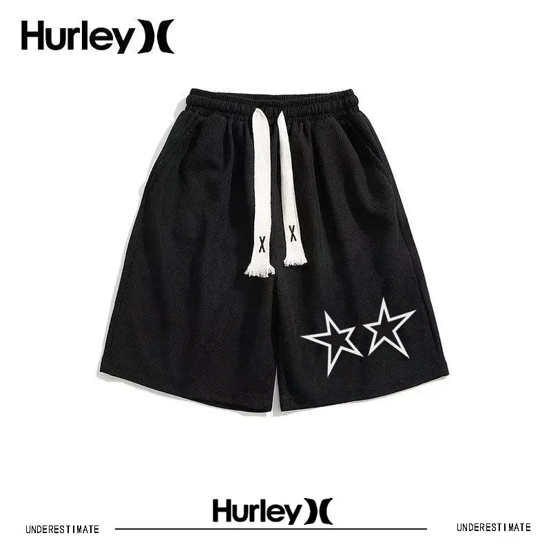 

Hurley Пляжная Одежда Мужс Sports Five-Point Belt Pocket Couple Style Men's And Women's Summer Loose Everything Casual Shorts