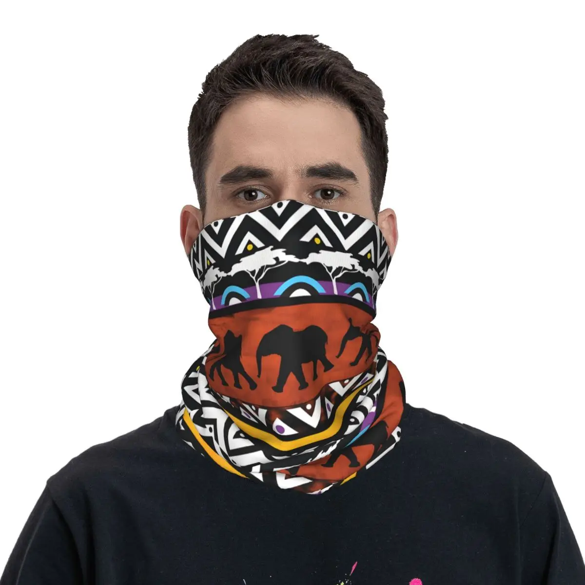 Шарф для прогулок шейный платок маска лица из полиэстера