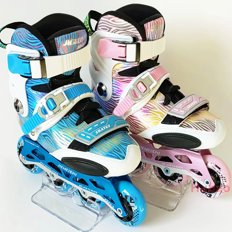 Children's Carbon Fiber Inline Skates Adult Youth Roller Skates Speed Skates Blue Pink Sports Leisure Size 27-39