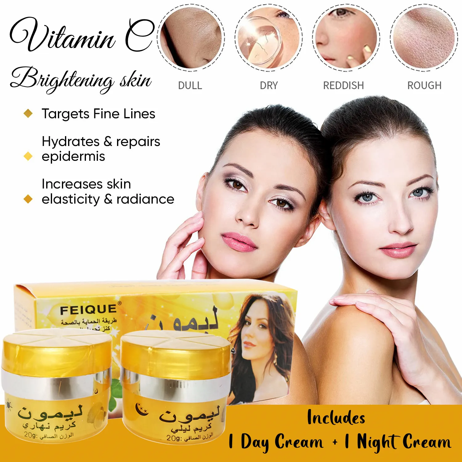 

Vitamin C Anti Aging Face Cream,Day Night Skin Whitening Cream,Natural Face Moisturizer Acne Scar Removal,Dark Circles Skin Care