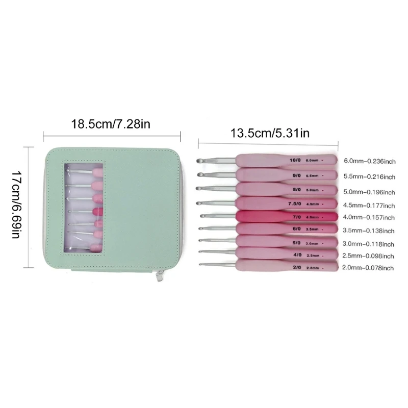 9 шт. эргономичный крючок 2 0–6 0 мм с мягкой ручкой для начинающих вязать свитер