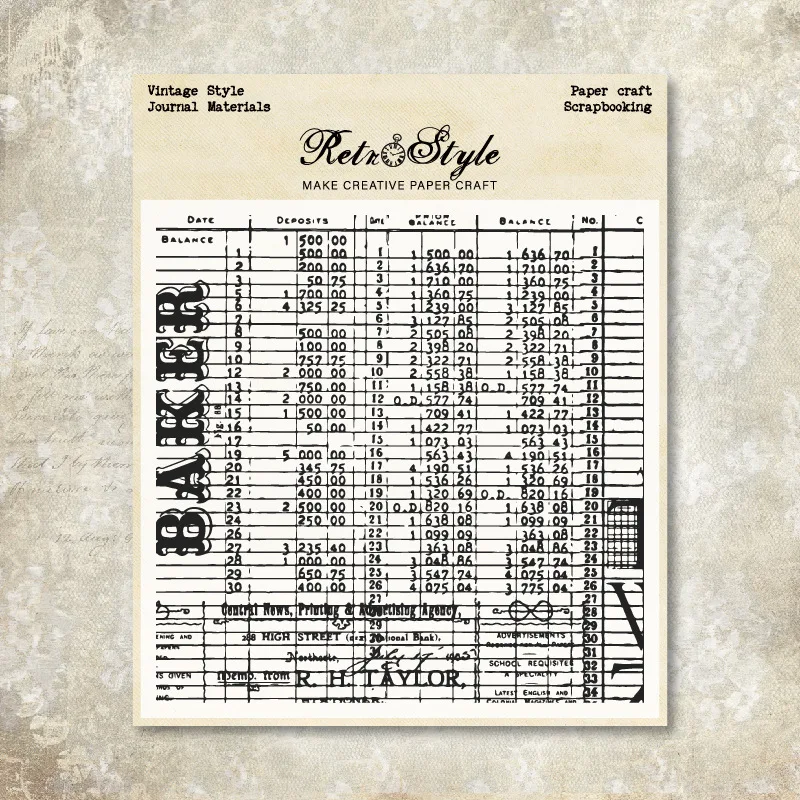 Винтажные резиновые штампы фоны декоративные технические журналы справочник DIY