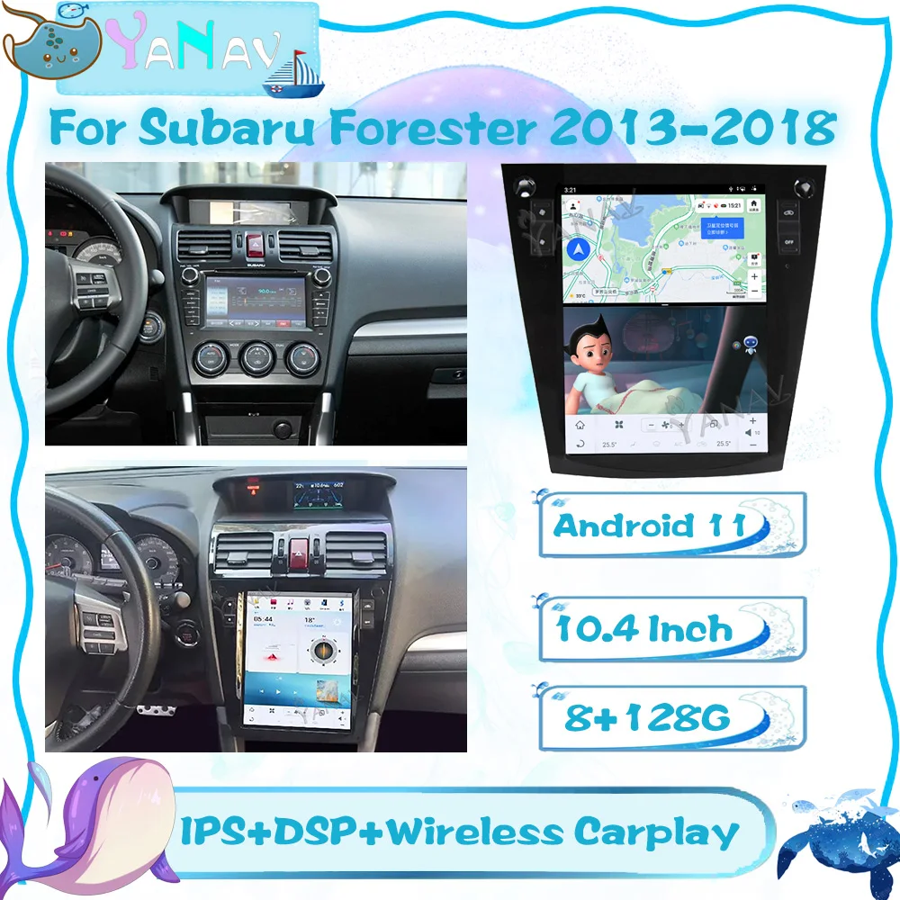 

Автомобильный радиоприемник Qualcomm для Subaru Forester 2013-2018, автомобильный стерео GPS-навигатор, мультимедийный видеоплеер, беспроводной блок Carplay 4G ...