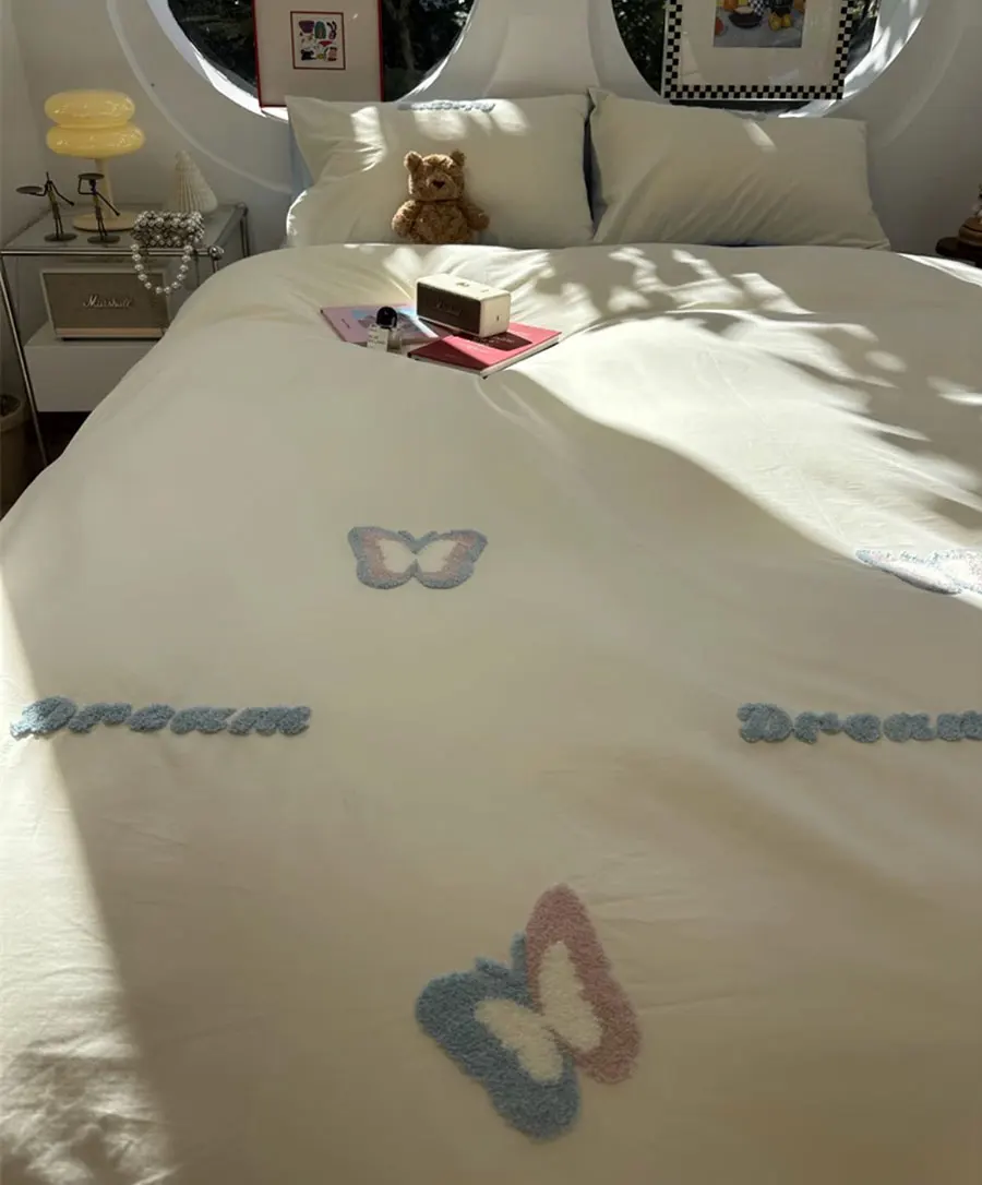 Романтическое полотенце с вышивкой бабочкой постельный комплект 1 5 8 2 0 полный