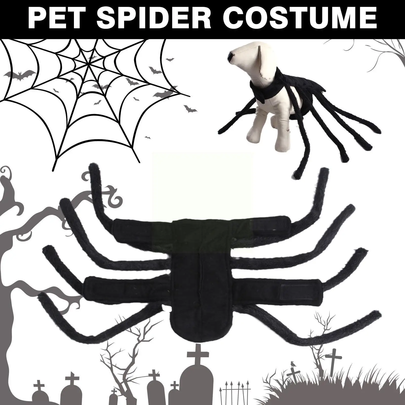 

Одежда для домашних животных, собак, кошек, искусственная кожа, одежда для Хэллоуина, паук, моделирование домашних животных, реалистичные ак...