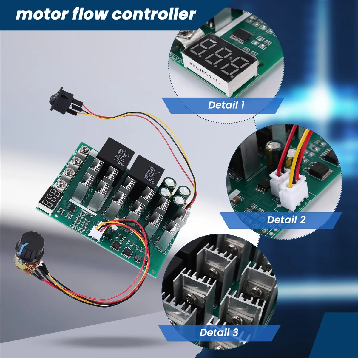 DC 10-55 В 12 24 36 48 55 100A Контроллер скорости двигателя ШИМ HHO RC Переключатель обратного