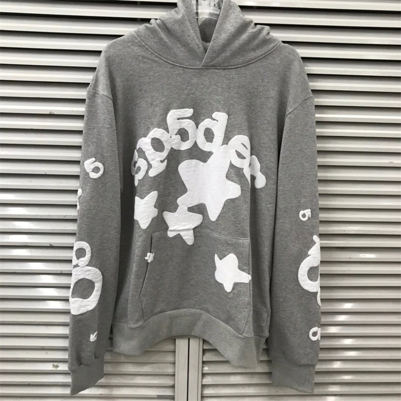 

Gray Sp5der 555555 Beluga Hoodie Men Women High Quality Young Thug Spider Web Star Letter Pullover