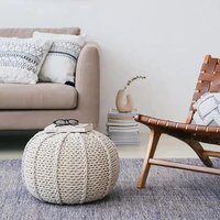 nordic handmade woven stool wool thick thread futon ins sitting pier footstool creative lazy stool