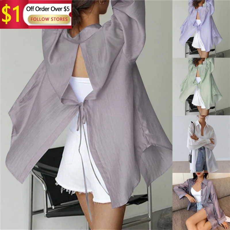 

Ice Silk White Sunscreen Shirt Women'S Long Sleeved Summer New Versatile Cardigan Thin Coat Simplicity Fashion Clothing