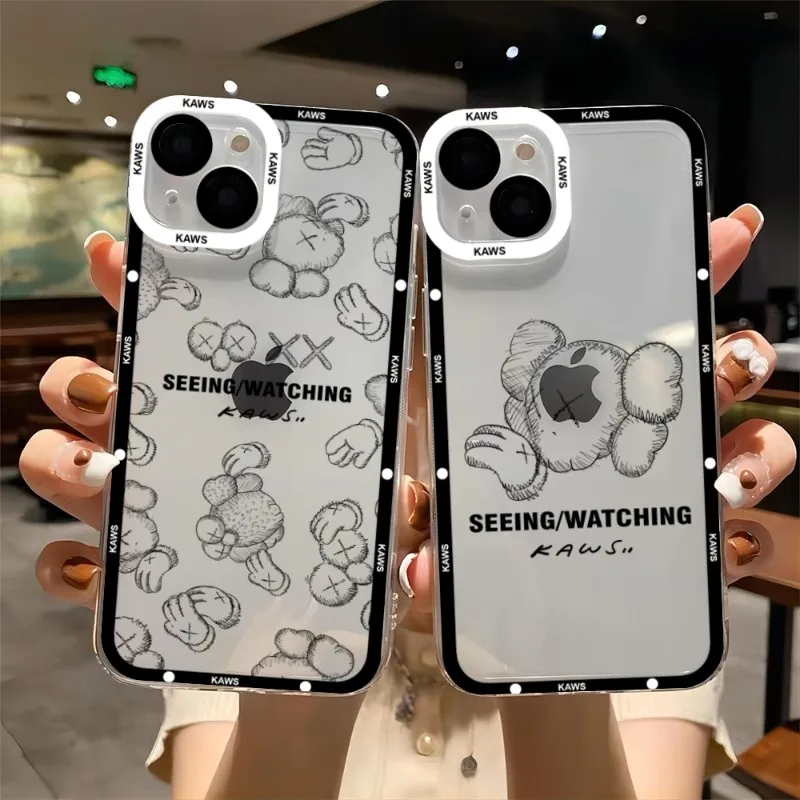 Чехол для телефона с забавной мультяшной куклой Kaw Boys, телефонный чехол для IPhone 13ProMax 14 13 12 11 Pro Max Mini, прозрачный мягкий чехол с мелким отверстием
