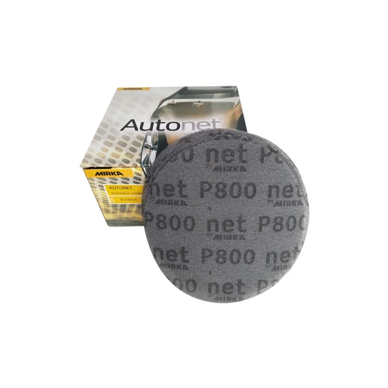 50Pcs 6 inch 150 mm aluminum oxide dust-free and anti-blocking abrasive MIRKA sandpaper mesh disc sandpaper car surface sanding