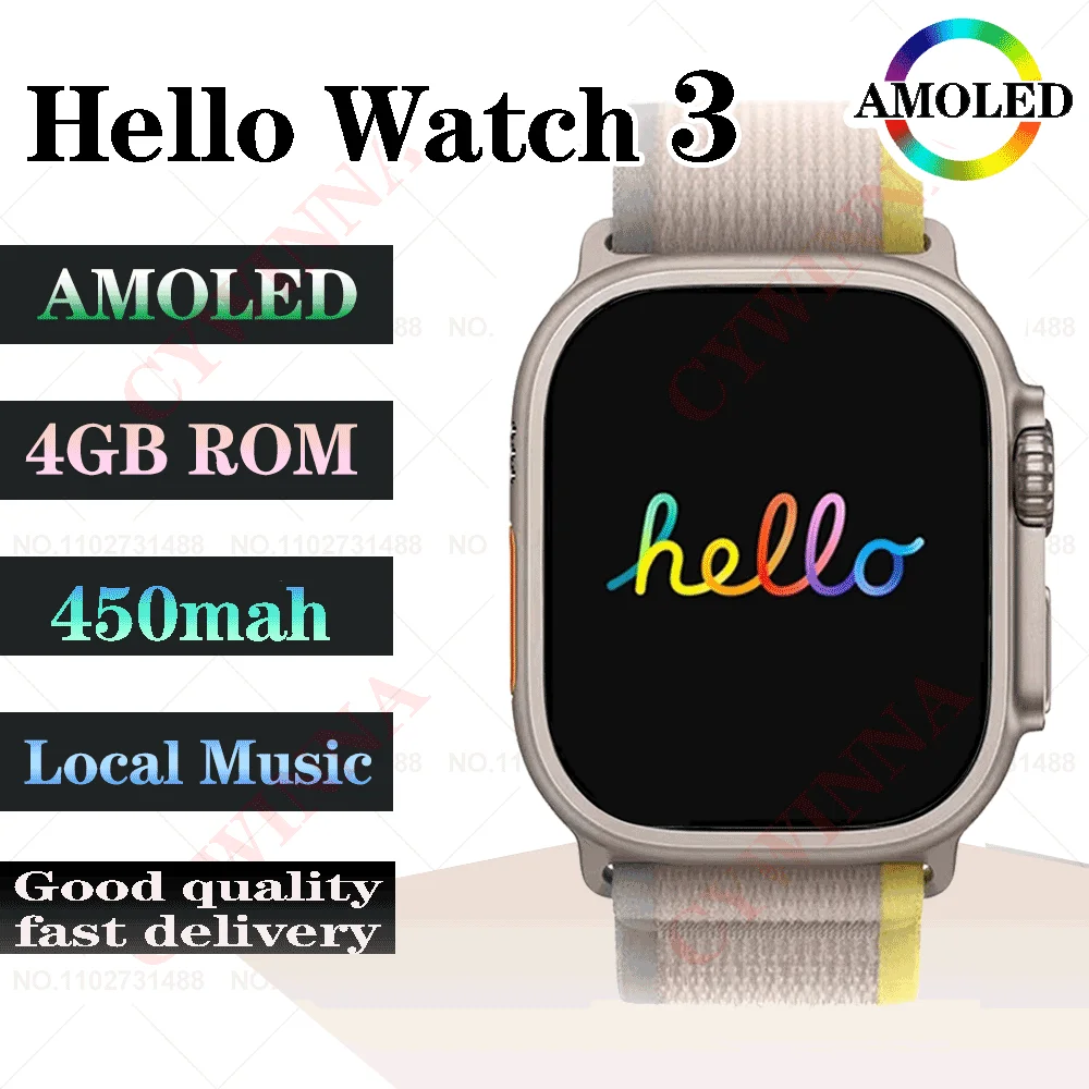 

Смарт-часы Hello Watch 3 h11 мужские, ультра обновленные, 2023 дюйма, бриллиантовый компас, 4 Гб ПЗУ, PK HK8 PRO MAX