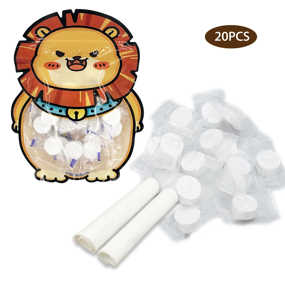 

30Pcs Mini Compressed Towel Cartoon Pattern 24*22cm Coin Tissue Degradable Outdoor, Travel, Camping Towels Supplies