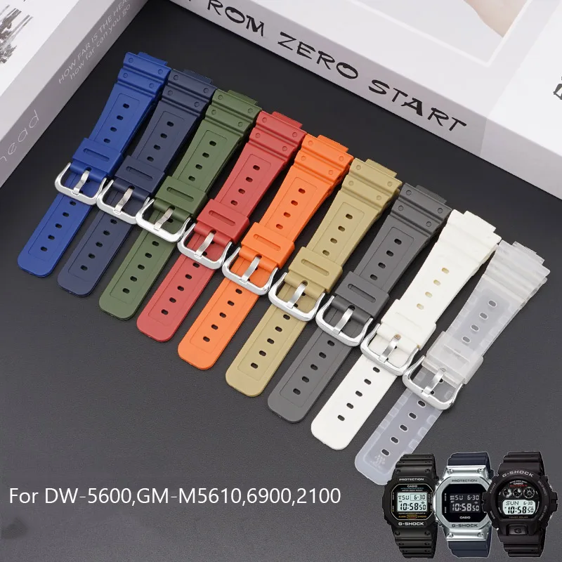 

Резиновый ремешок для Casio G-SHOCK DW5600 GW-M5610 GW-B5600 2110, мужской ремешок для часов из ТПУ, заменяемый мужской браслет, ремешок для часов