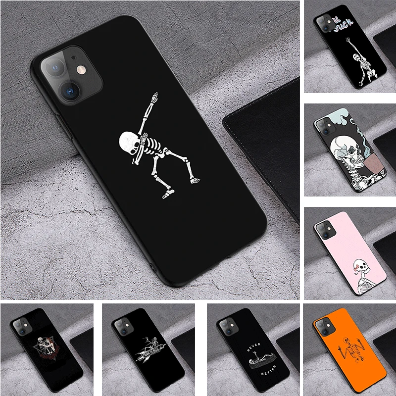 

Case for Huawei Y8P NOVA 3i P30 Lite 2i Y6P Y7 Prime Y7A Y9 Honor 20 5T Y6 Cases Cover skull art dance