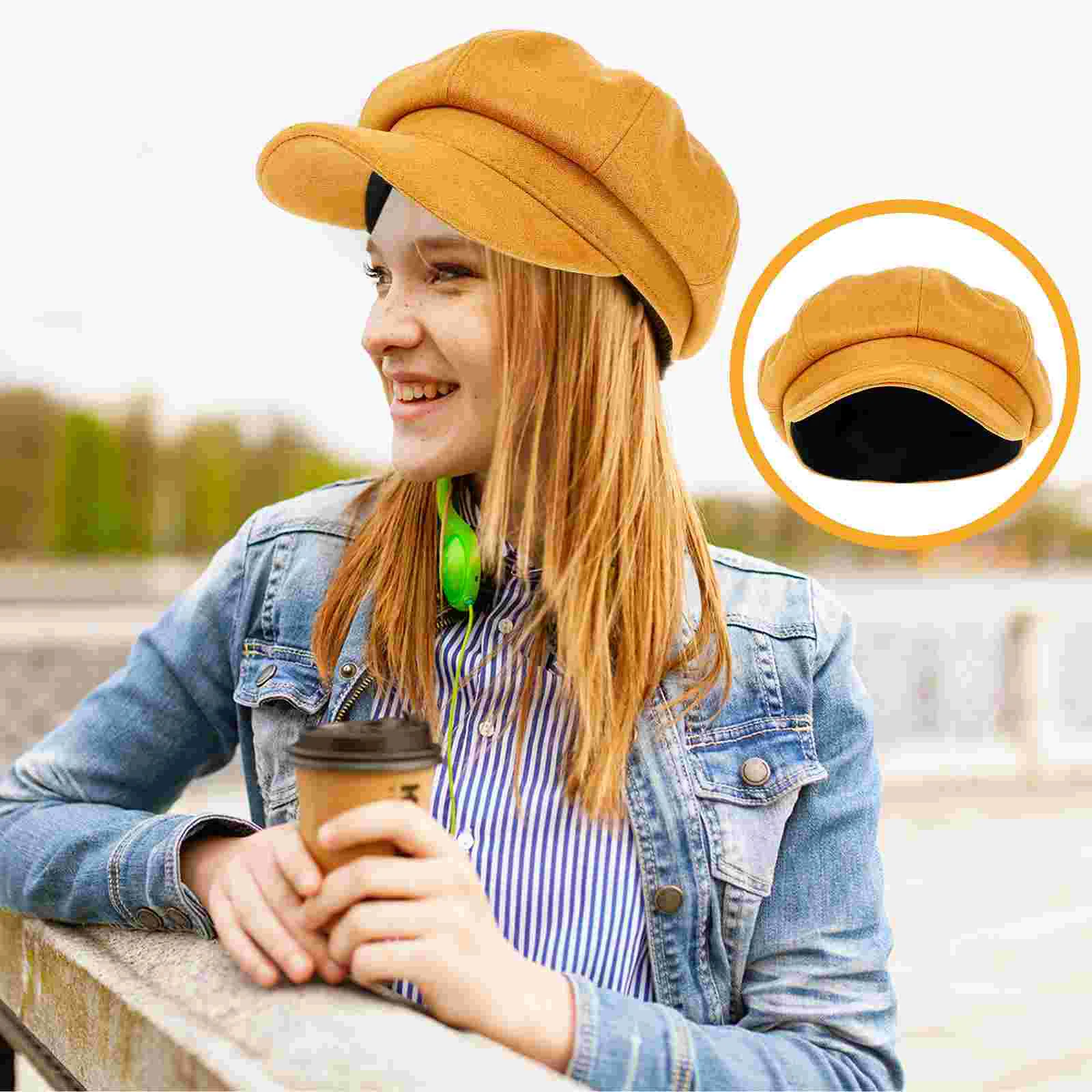 

Fashion Corduroy Stylish Color Beret Hat Winter Beret All-Match Beret Lady Berets