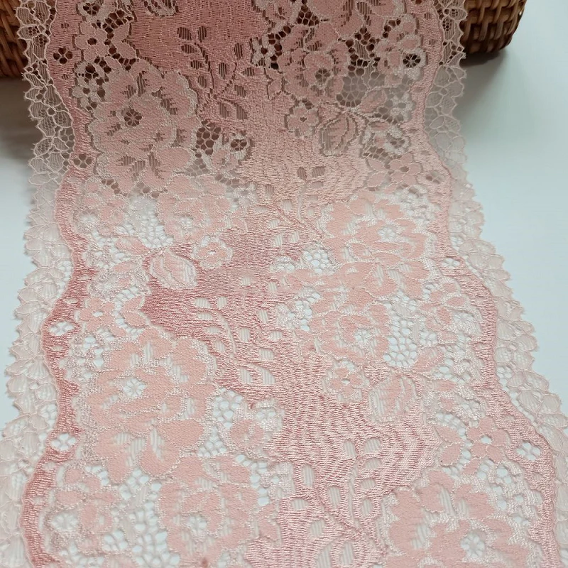 

10meters Lace Ribbon Trim Pink Trimming Lace Elastic Accessories Scalloped Stretch lace for Lingerie Materials DIY