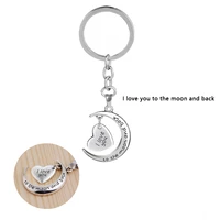 new fashion love moon keychain creative expression love couple keyring alloy popular pendant silver jewelry valentines day gift