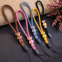 2021 cute cartoon bear lanyard phone strap lanyards for iphone 13 airpods strap decoration mobile phone strap rope phone charm