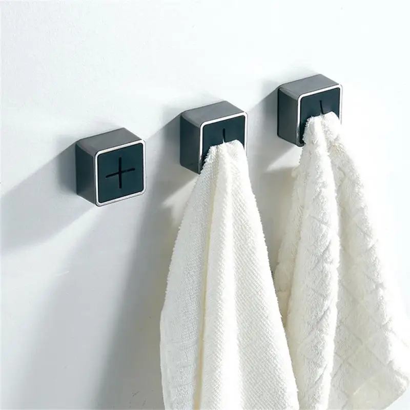 

Creative Towel Storage Rack Square Free Punch Holes Strong Adhesive Deformation Resistant Suitable Bathroom Kitchen Tool
