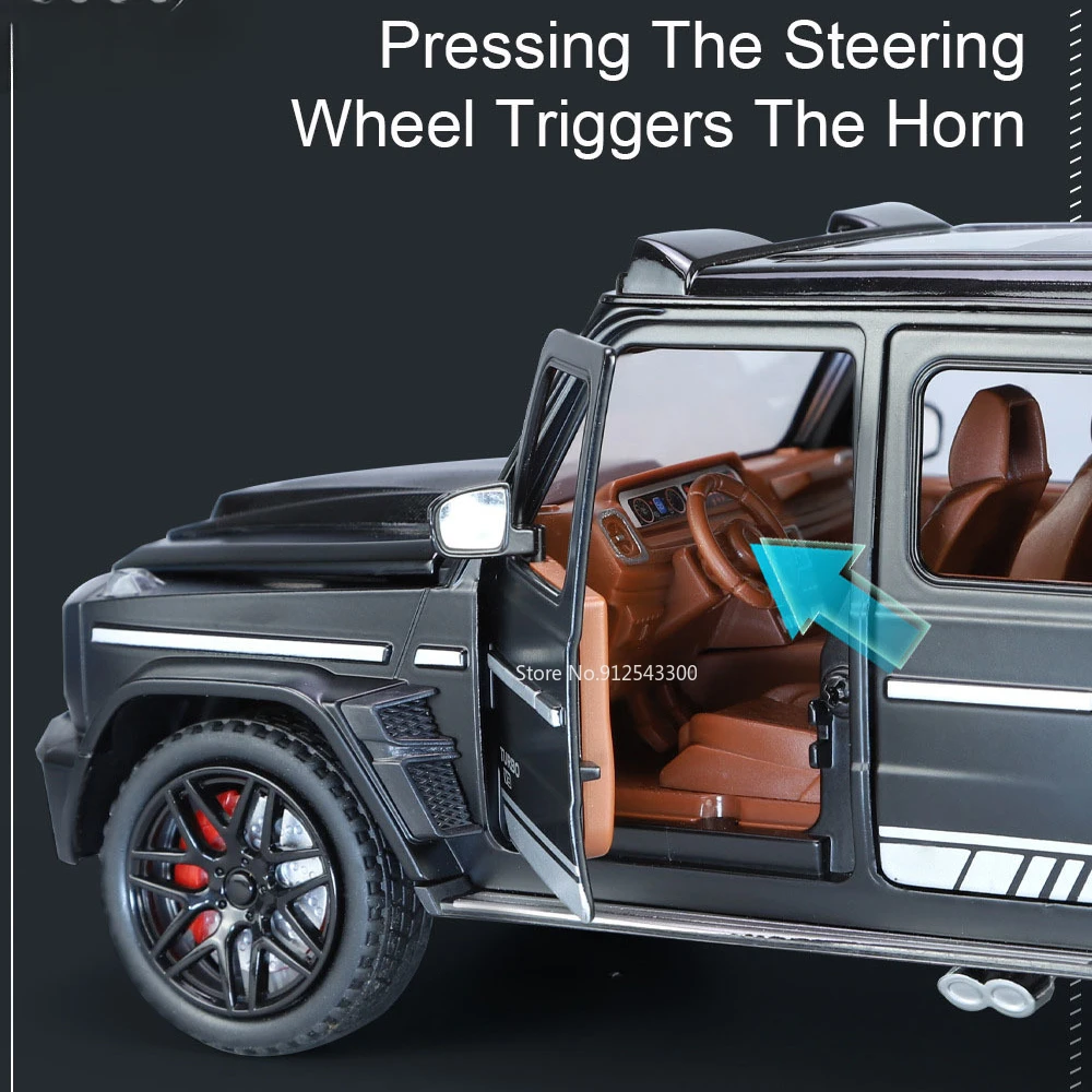1:24 Масштаб Benz G800 Игрушечная модель автомобиля Металлический литой звук Свет