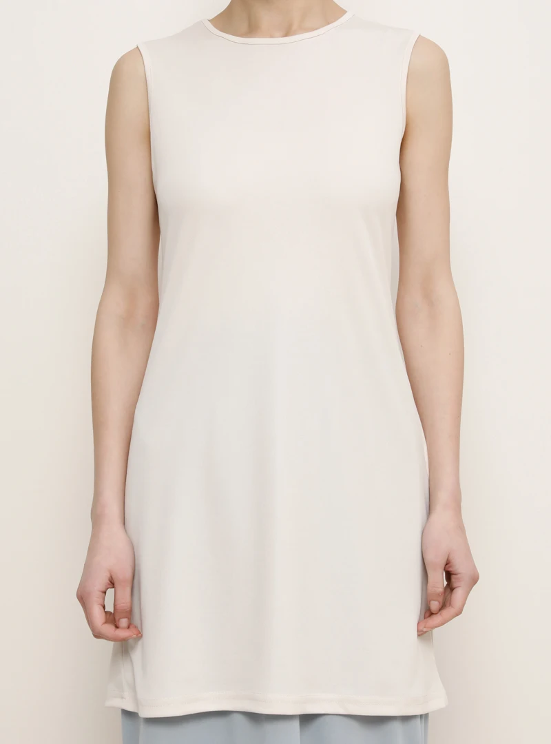 Туника с круглым вырезом телесного цвета Tavin Modanisa | Мусульманская модная женская