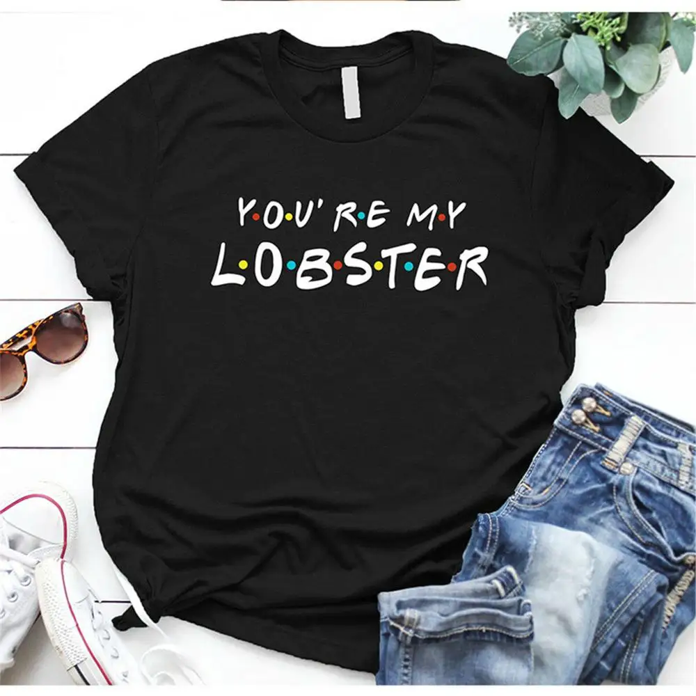 

Envmenst 100% cotton T-shirt Friends TV Show Quotes How You Doin Women Short-Sleeve Fashion Funny Tops T-shirts For Men Women