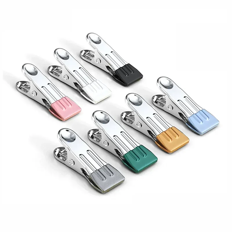 

Clothes Fixing Sealing Clamp Organizer Clip 10pcs Clips File Steel Airing Multipurpose Windproof Clothespin Bag Snack Stainless