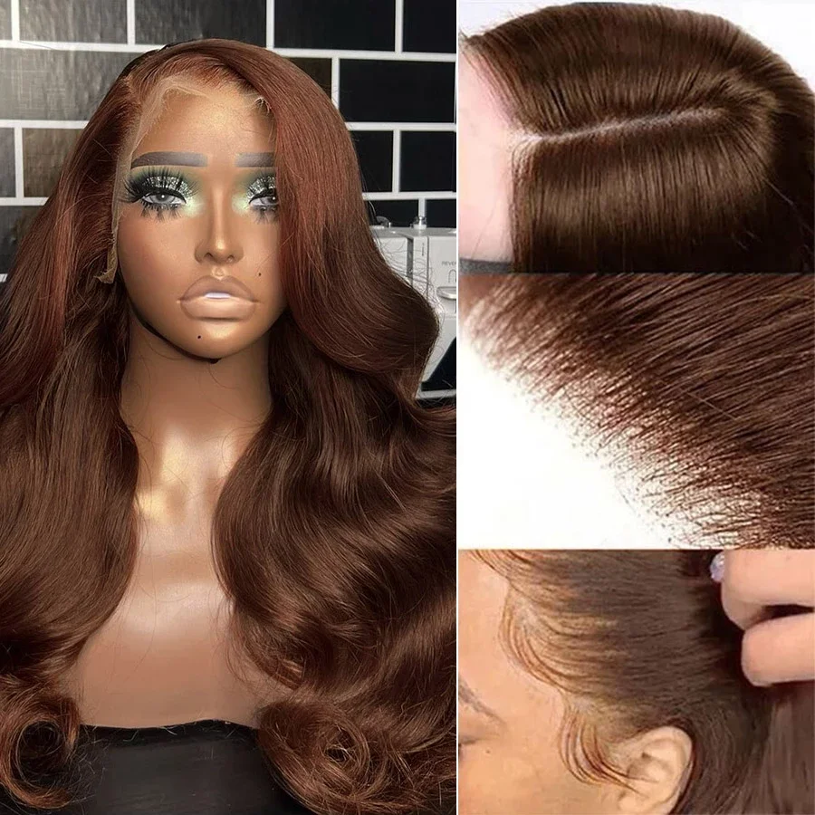 

HD Lace Frontal Wig 13x4 Lace Front Brown Wig Human Hair Wigs For Women Body Wave Lace Front Wig Pre Plucked Hairline Remy
