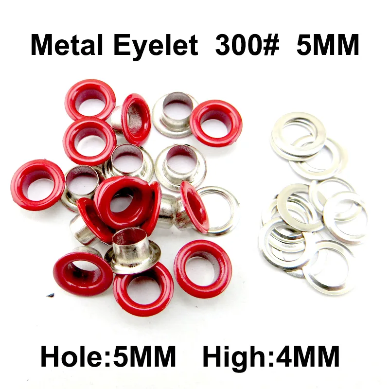 

300PCS 5MM Metal Red EYELET Sewing Clothes Accessory Handbag Buttons Shoes Fits ME-082q