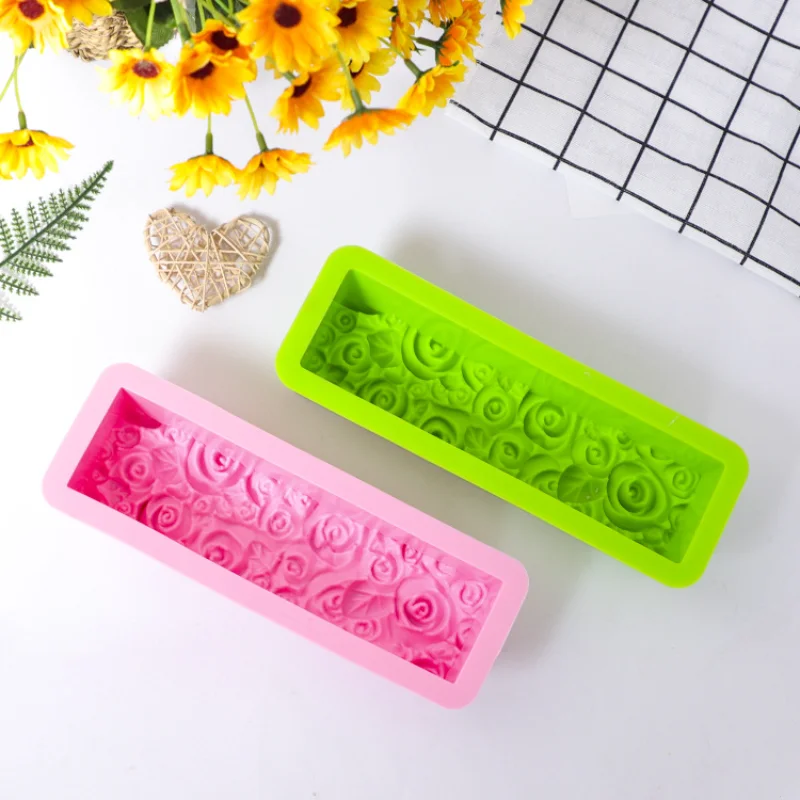 Strip Rose Silicone Soap Mold DIY Flower Plant Candle Resin Plaster Mould Chocolate Cake Ice Baking Making Set Home Decor Gifts images - 6