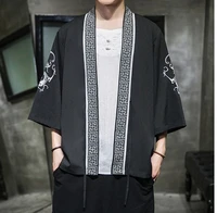 2022 summer new mens chinese style embroidered sleeve cardigan hanfu sunscreen clothing large size casual fashion hanfu punk
