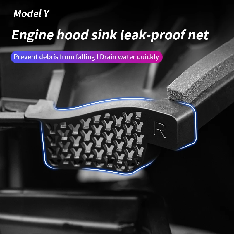 

Car Debris Filter for Tesla Model Y 2022 Car Front Trunk Water Guide Groove Filter Anti-Clogging Net Model Y 2023 Accessories