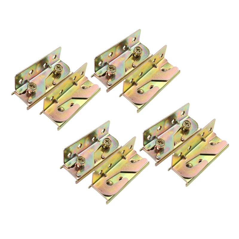 Bed Rail Bracket - Bed Rail Fittings - Heavy Duty Non-Mortise - Set Of 8 (Screws Included)