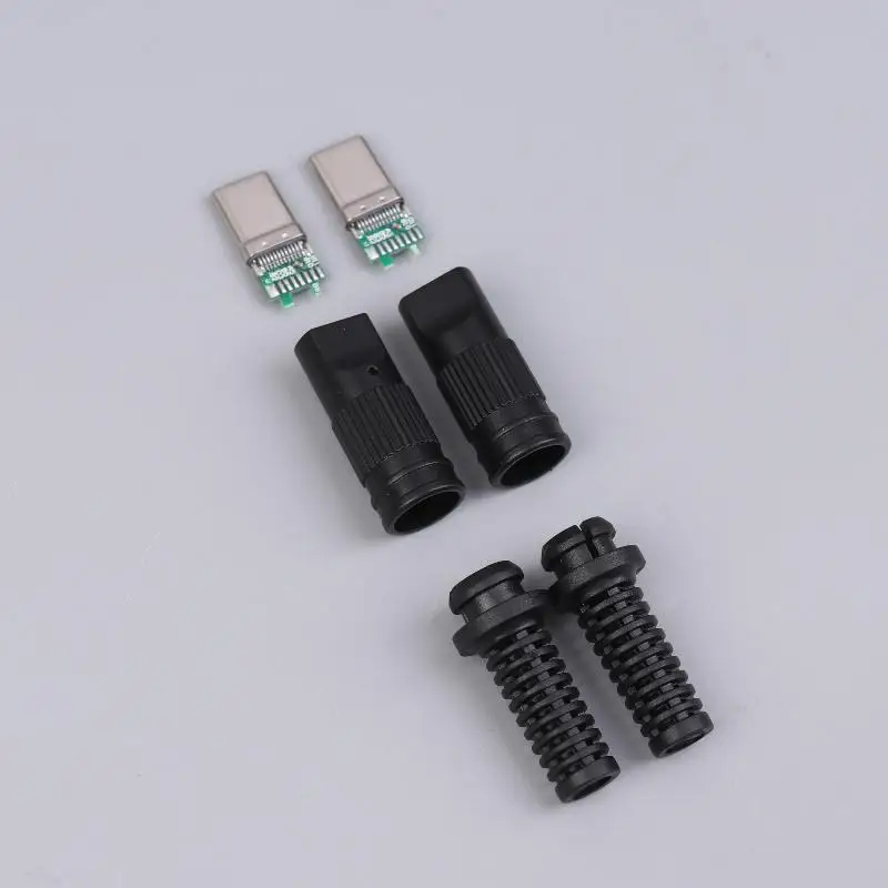 

USB3.1 24-контактный тип-C штекер HUXUAN 5 паяных соединений для мобильного телефона