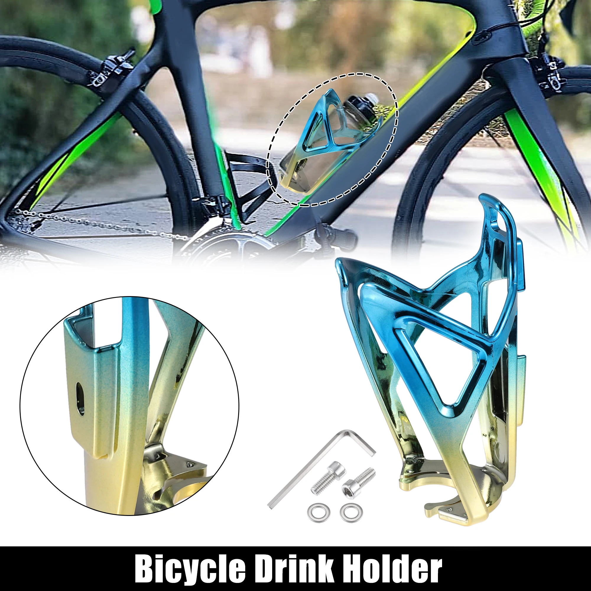 

X Autohaux Color Gradient 1 Set Bike Water Bottle Cage Holder MTB road Bicycle Plastic Plating Colorful Lightweight