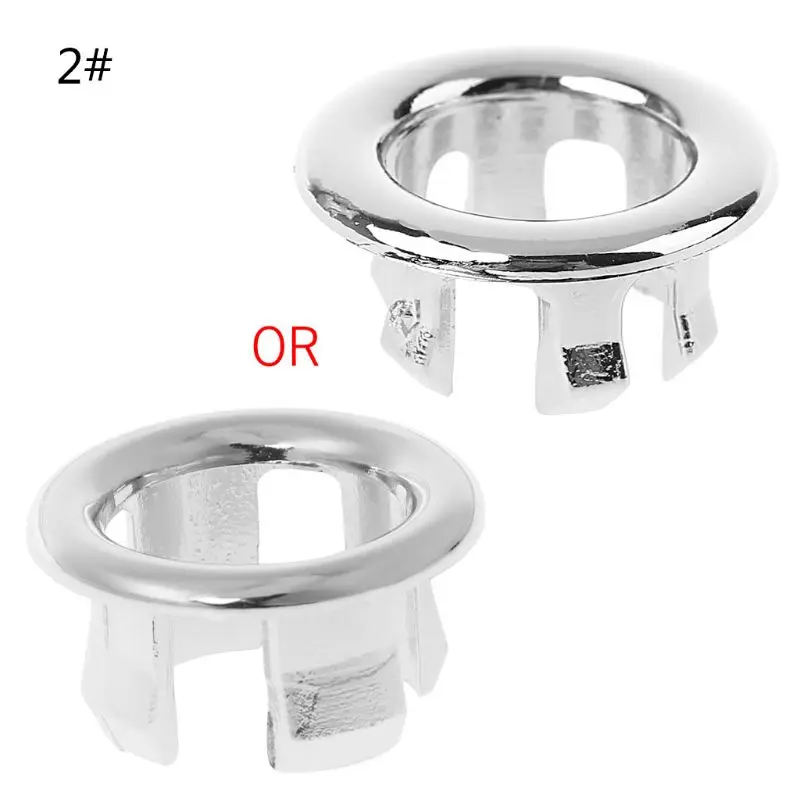 

Bathroom Basin Sink Overflow Ring Round Insert Chrome Hole Cover