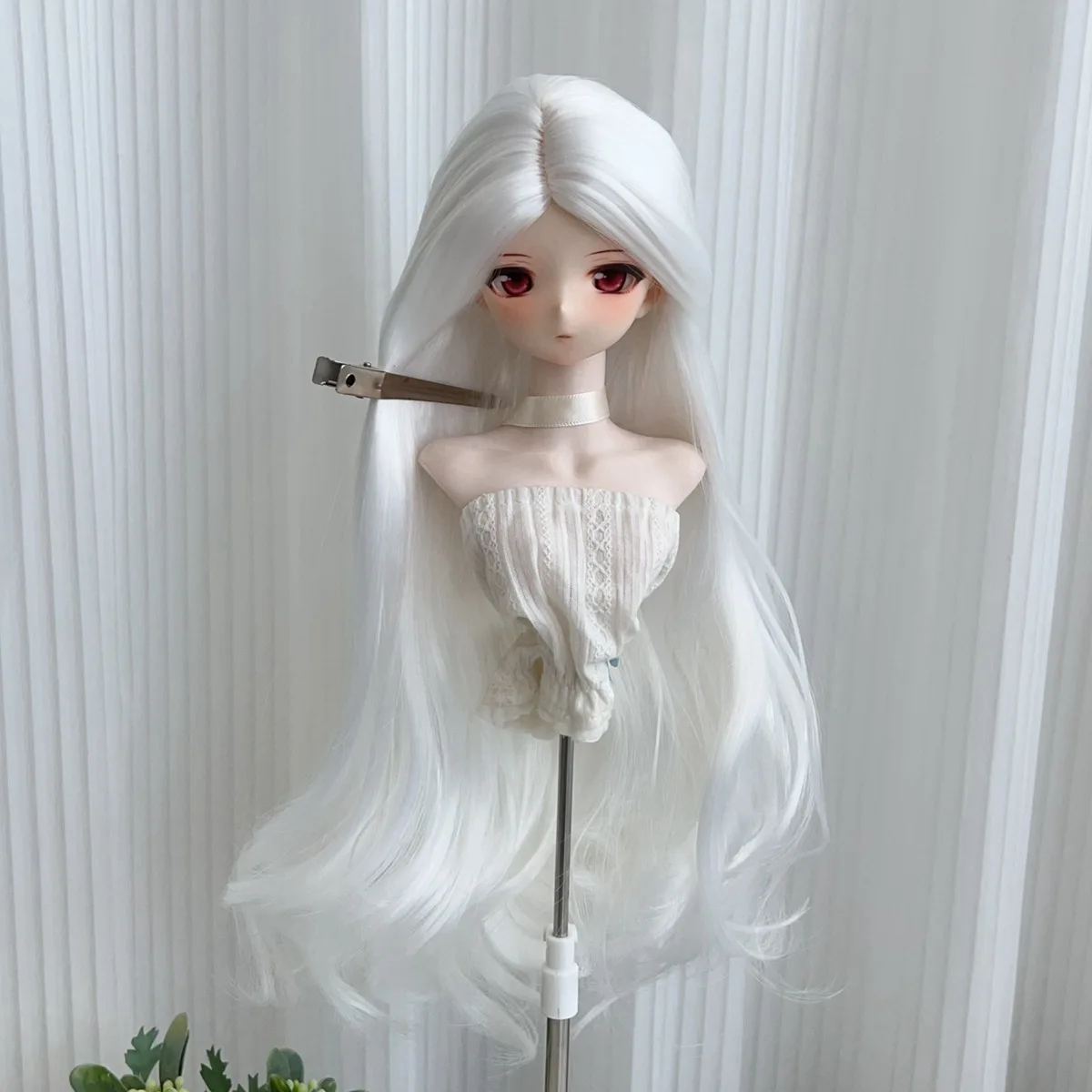 Парик для кукол BJD 13, 14, 16, винно-красный, розовый, белый градиентный, длинный, кудрявый, термостойкий, шелковый, подходит для обхвата головы 15,5-23 см. (art.: 3920db976cd89) - 3920db976cd89