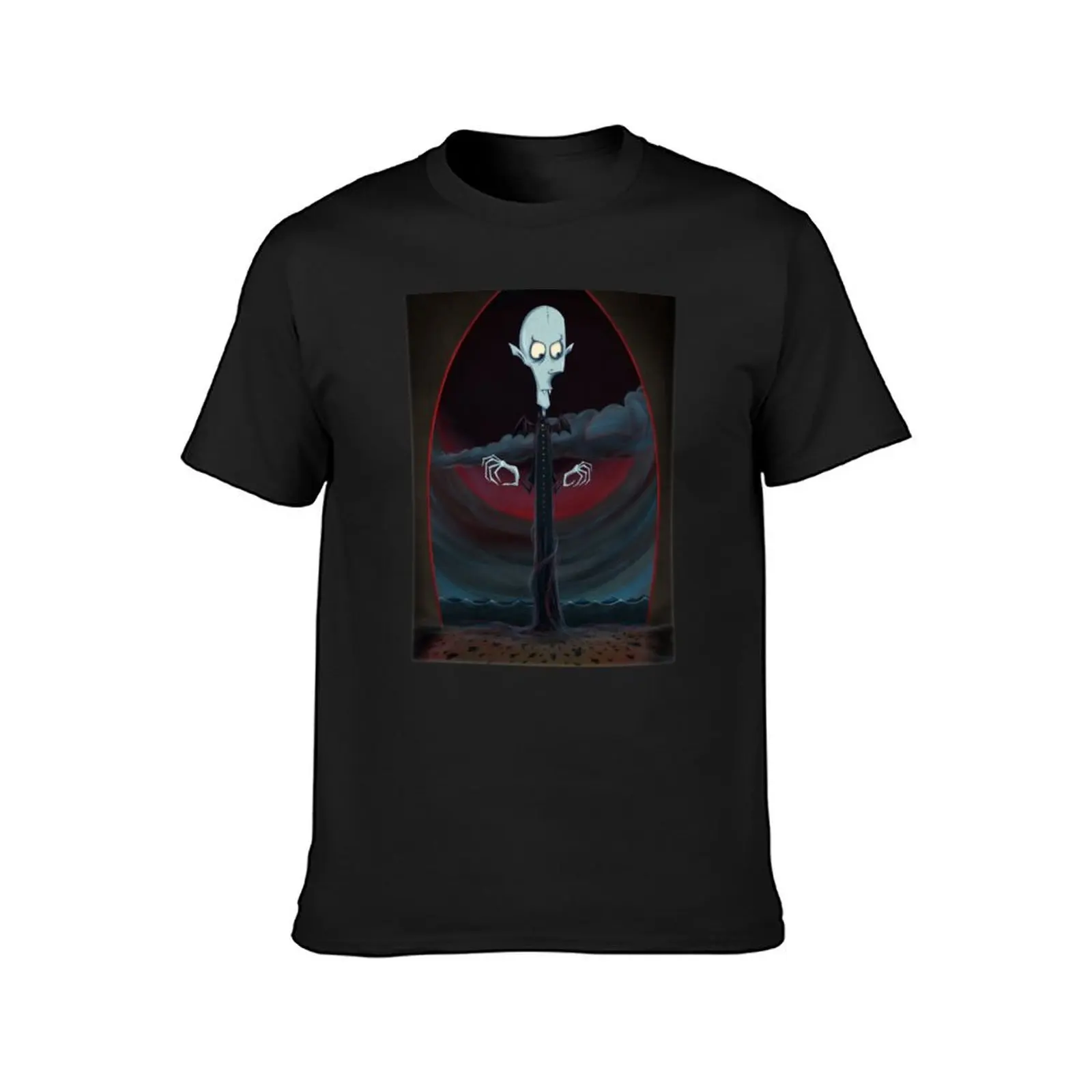 Простая мужская футболка с принтом изображения Nosferatu is at the Door