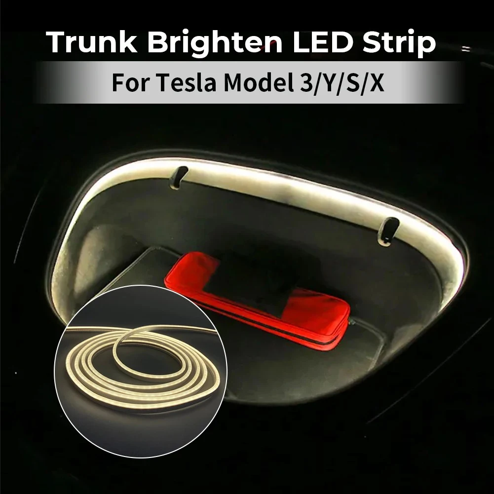 

For Tesla Model 3 Y X S Front Trunk Light IP67 Waterproof Car Trunk Ambient Light 12-18V Decorative Lamp Strip 3000/8000K