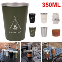 304 stainless steel 350ml water cup set coffee mug large capacity beer drink cup for camping outdoor picnic tea drink mug 4pcs