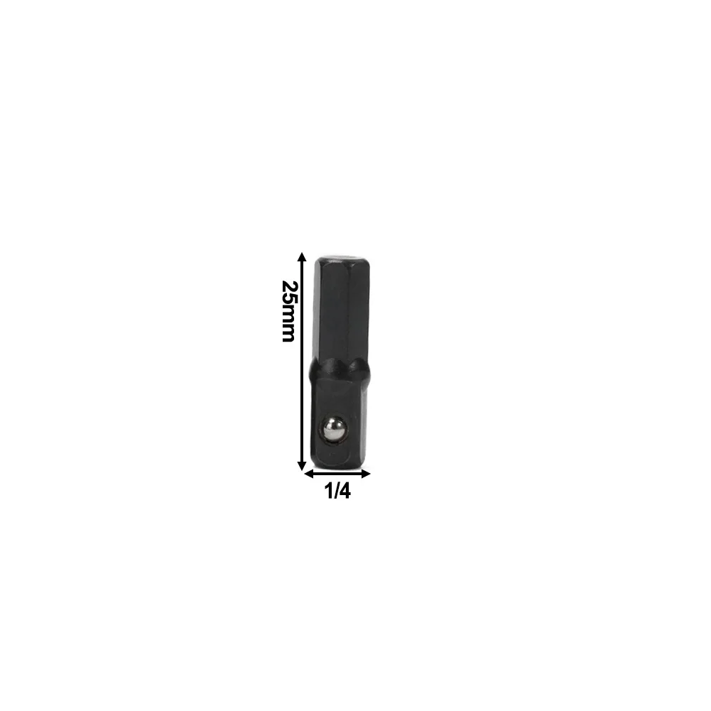 

1/4Inch Drill Socket Adapter For Impact Driver Hex Shank To Square Socket Extension 25/30/50/65mm Hand Tools Parts 1/4pcs