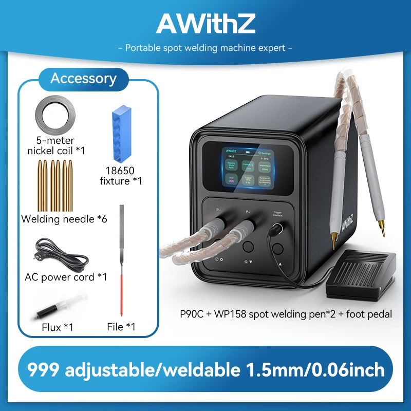 Awithz P90C P120D High precision energy storage spot welding machine Industrial grade 69.2KW high current 2MM thickness