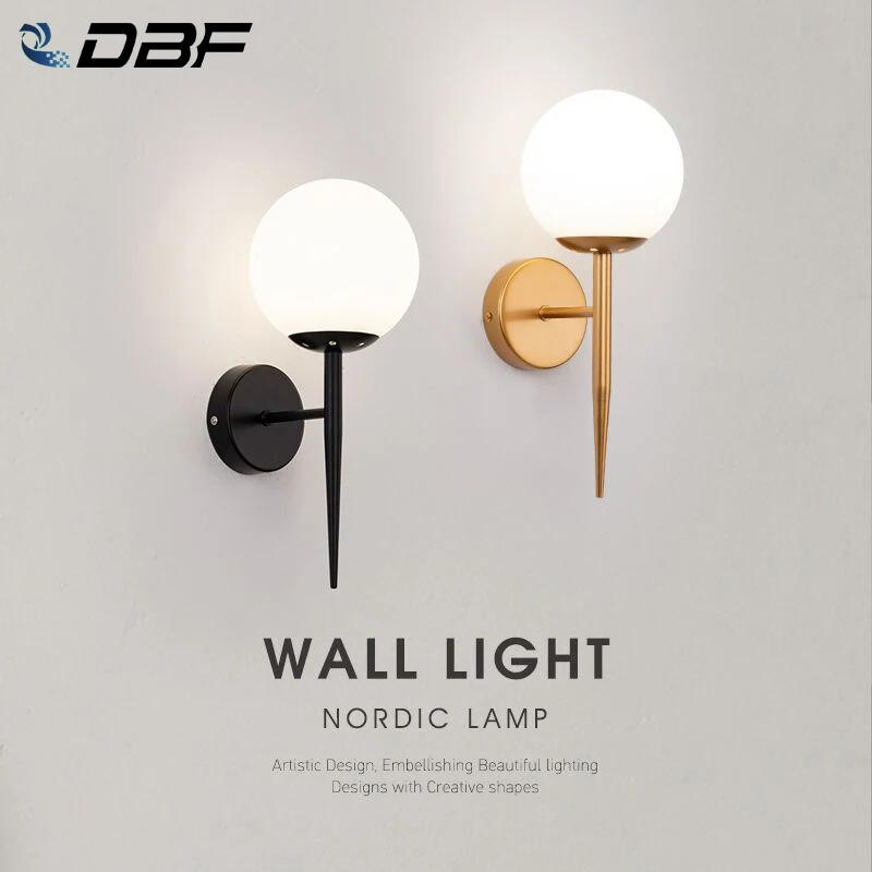 

[DBF] Wall Lamp Bedside LED Lamps Bedroom Nordic Livingroom TV Background Wall Light Simple Modern Bar Stair Aisle Creative Lamp