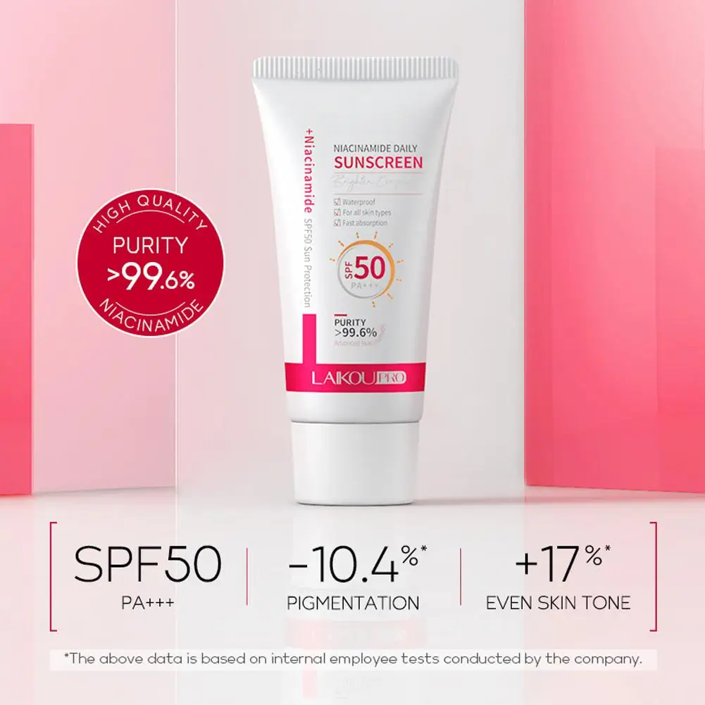 Laikou Niacinamide экран на солнечной батарее Spf50 + УФ освежающий Осветляющий