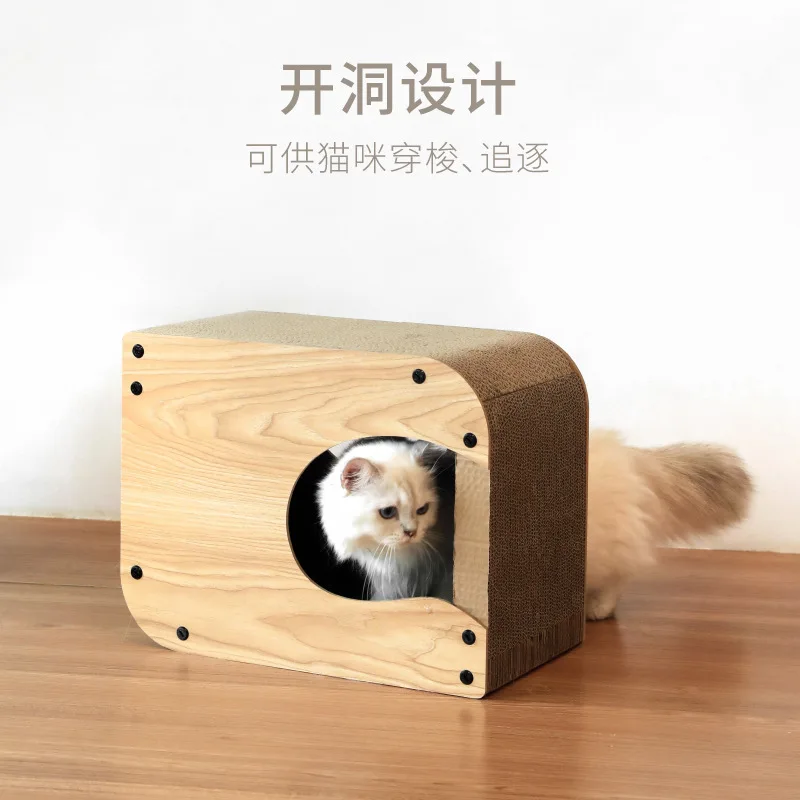 

Доска для кошек с царапинами, оптовая продажа, гнездо для кошек с отверстиями для дерева, вертикальный тип, защита от перхоти, игрушки для ко...