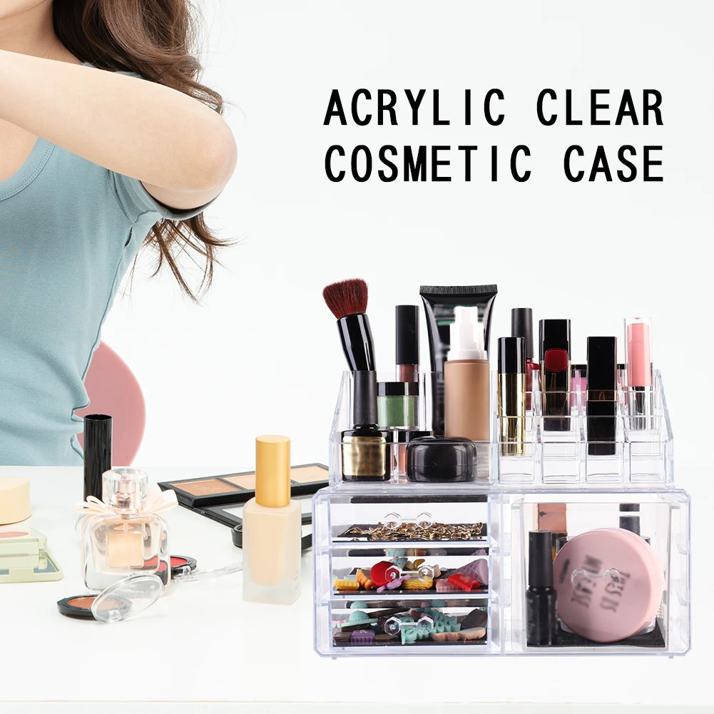 

Женская Пылезащитная коробка для хранения с крышкой Органайзер для макияжа косметический инструмент Карандаш Помада Органайзер чехол