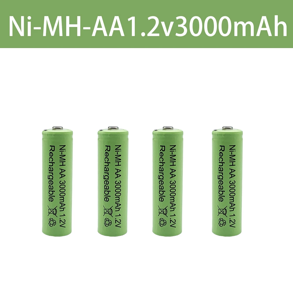 

2023 lote 1,2V 3000 mAh NI MH AA Pre-cargado bateras recargables NI-MH recargable AA batera para juguetes micrfono de la cmara